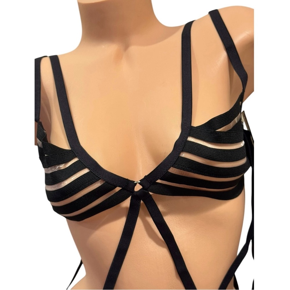Frederick's of Hollywood Zuzanna All Strapped  Up Chemise Black Size  Small - Picture 3 of 6
